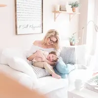 Happy family enjoying comfortable home environment with efficient heat pump system